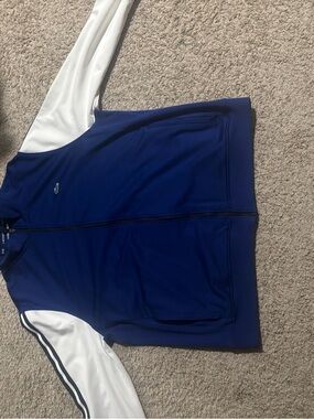 Lacoste Navy Blue Track Jacket with White Sleeves